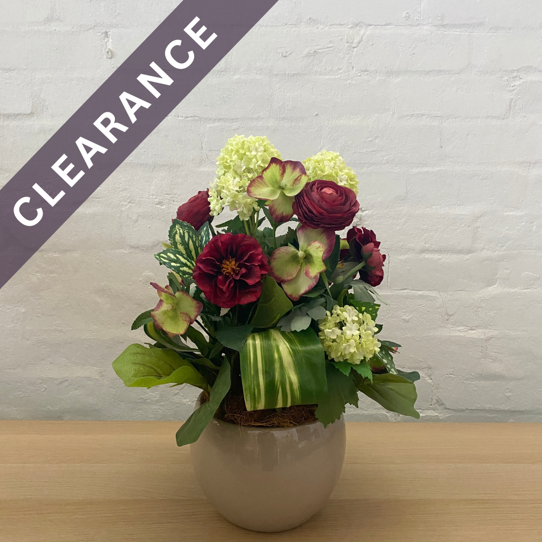 Artificial Floral Arrangement (Ex Rental) Reds and Greens Ceramic #2