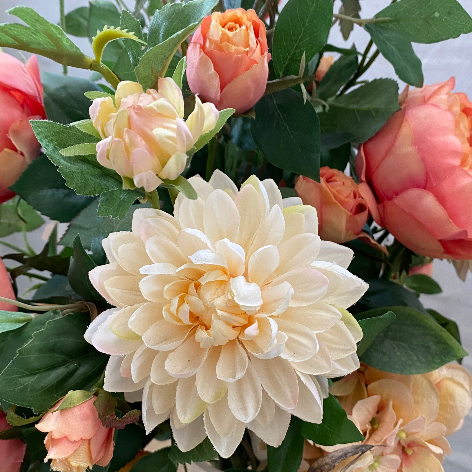Artificial Floral Arrangement (Ex Rental) Pinks and Light Oranges