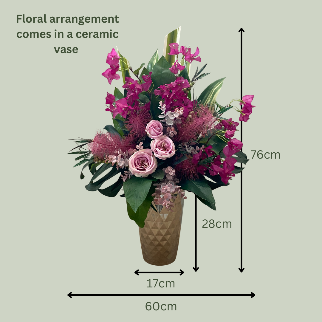Artificial Floral Arrangement (Ex Rental) Pinks Ceramic