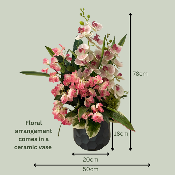 Artificial Floral Arrangement (Ex Rental) Pinks Ceramic #2