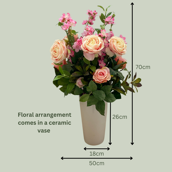 Artificial Floral Arrangement (Ex Rental) Pinks Ceramic #4