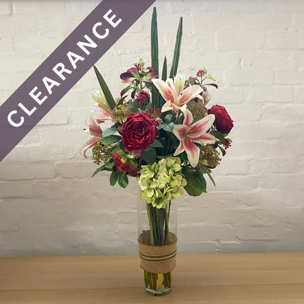 Artificial Floral Arrangement (Ex Rental) Pinks and Reds #3