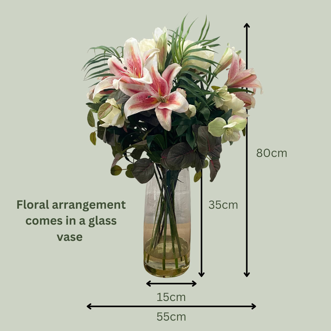Artificial Floral Arrangement (Ex Rental) Pinks and Whites