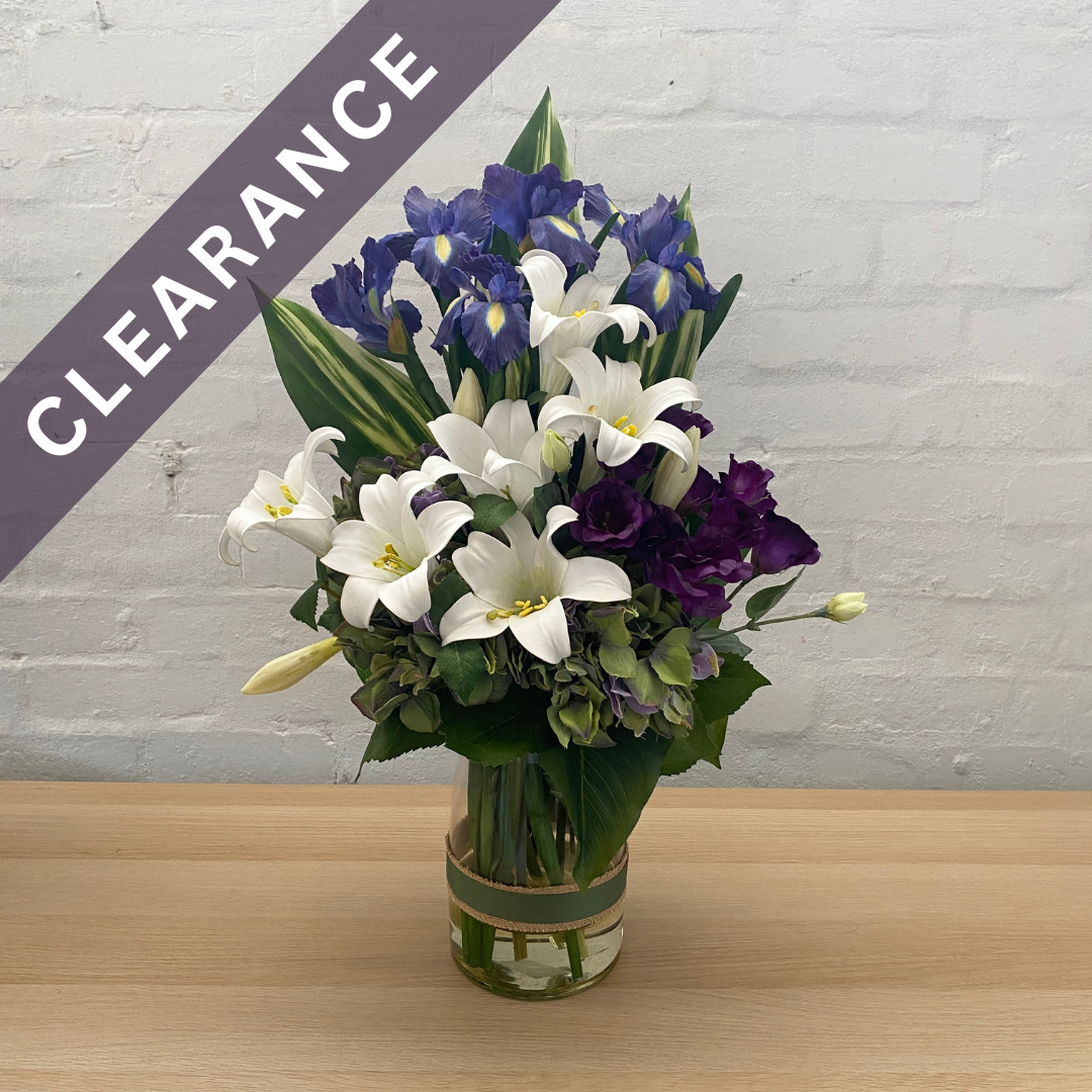 Artificial Floral Arrangement (Ex Rental) Purples and Whites #2