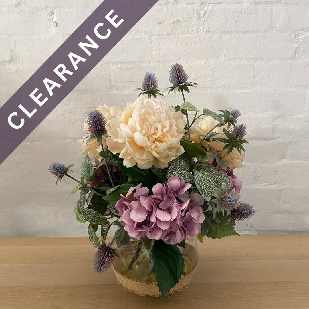 Artificial Floral Arrangement (Ex Rental) Whites and Purples