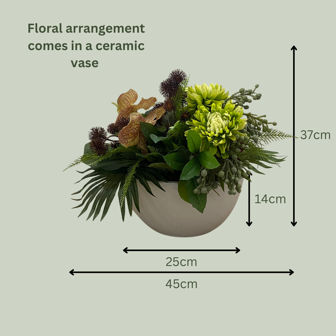 Artificial Floral Arrangement (Ex Rental) Greens Ceramic