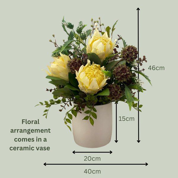 Artificial Floral Arrangement (Ex Rental) - Yellows Ceramic
