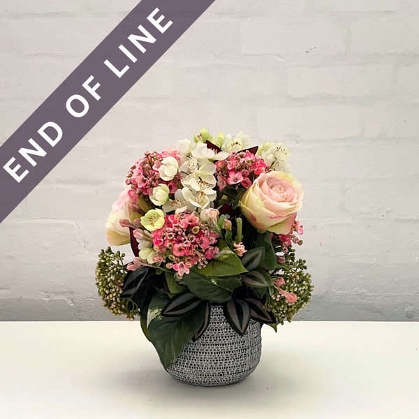 Artificial Floral Arrangement (Ex Rental) - Pinks Ceramic Vase