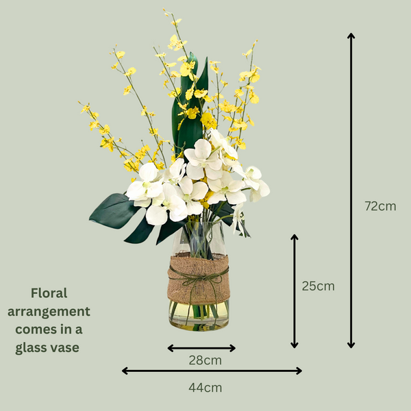 Artificial Floral Arrangement (Ex Rental) - White as and Yellows #3