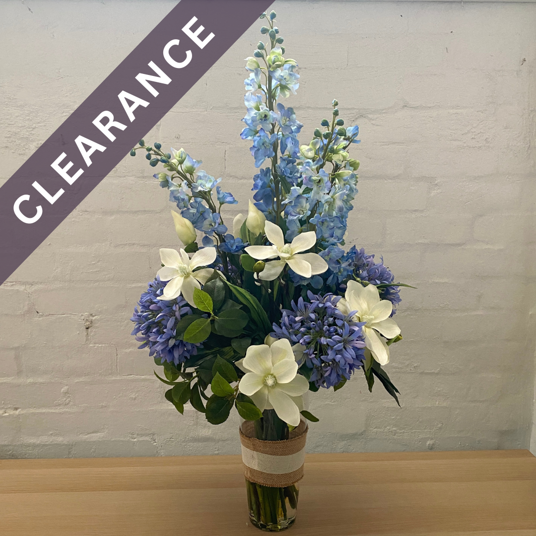 Artificial Floral Arrangement (Ex Rental) Blues and Whites