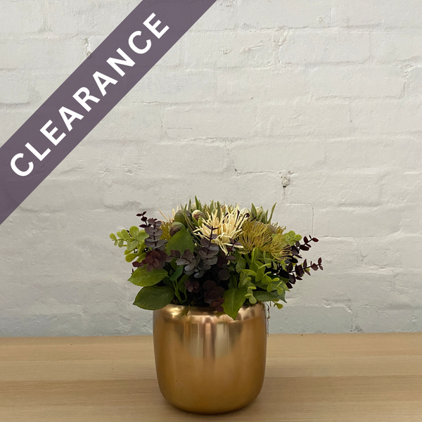 Artificial Floral Arrangement (Ex Rental) Greens and Whites Ceramic