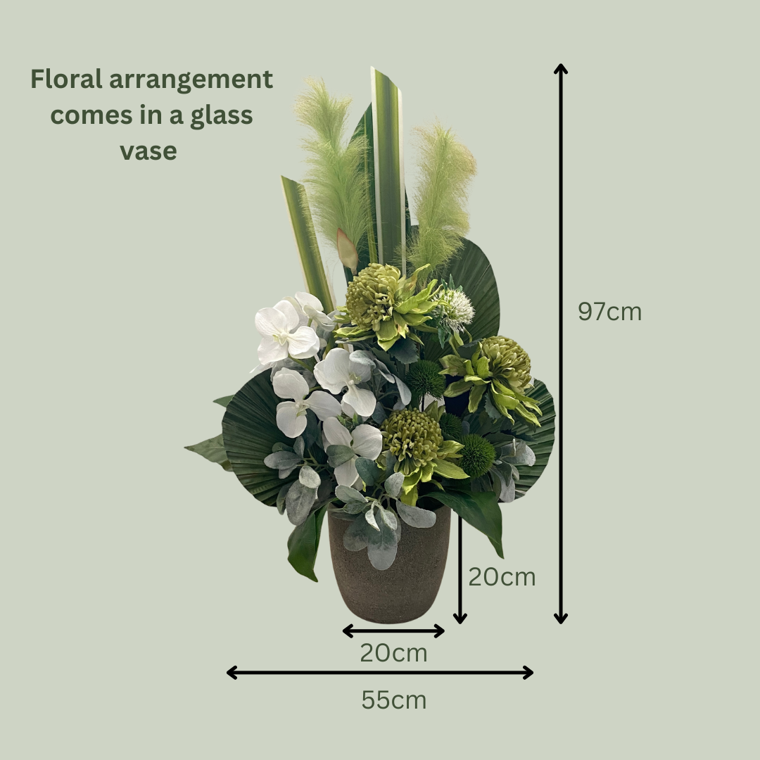 Artificial Floral Arrangement (Ex Rental) Greens Ceramic