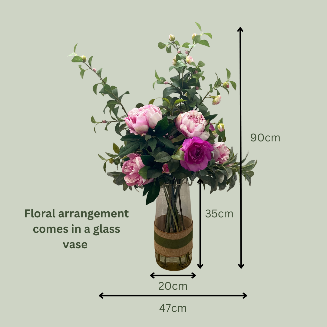 Artificial Floral Arrangement (Ex Rental) Pinks and Purples #2