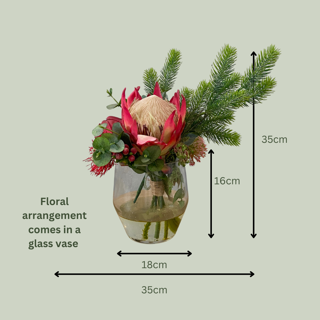 Artificial Floral Arrangement Pinks and Reds