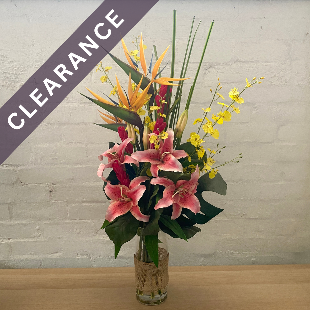 Artificial Floral Arrangement (Ex Rental) Pinks and Yellows