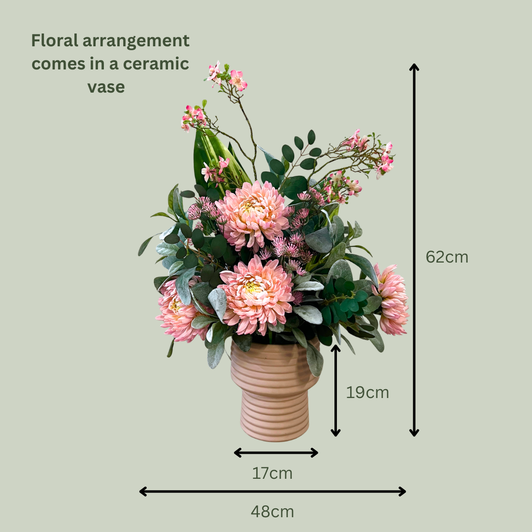 Artificial Floral Arrangement (Ex Rental) Pinks Ceramic #6
