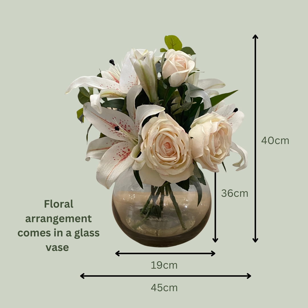 Artificial Floral Arrangement (Ex Rental) Whites and Pinks #2