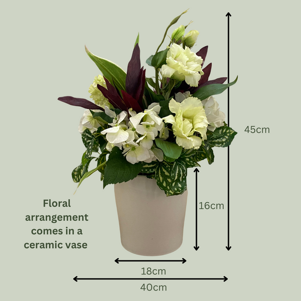 Artificial Floral Arrangement (Ex Rental) Whites and Purples Ceramic #2