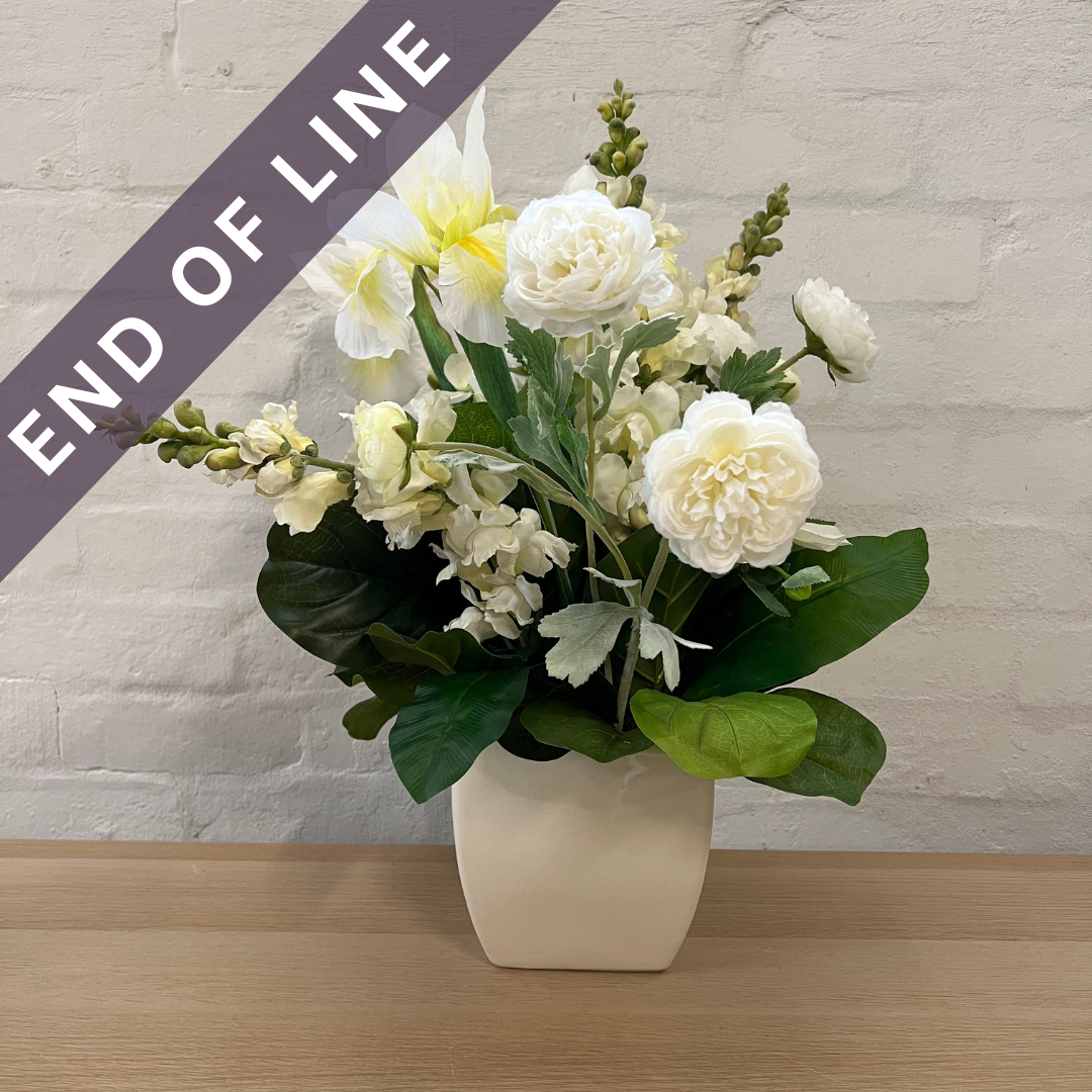 Artificial Floral Arrangement (Ex Rental) Whites Ceramic #1