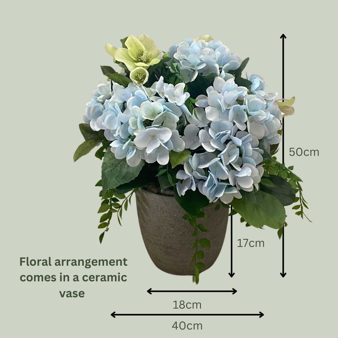 Artificial Floral Arrangement (Ex Rental) Blues Ceramic