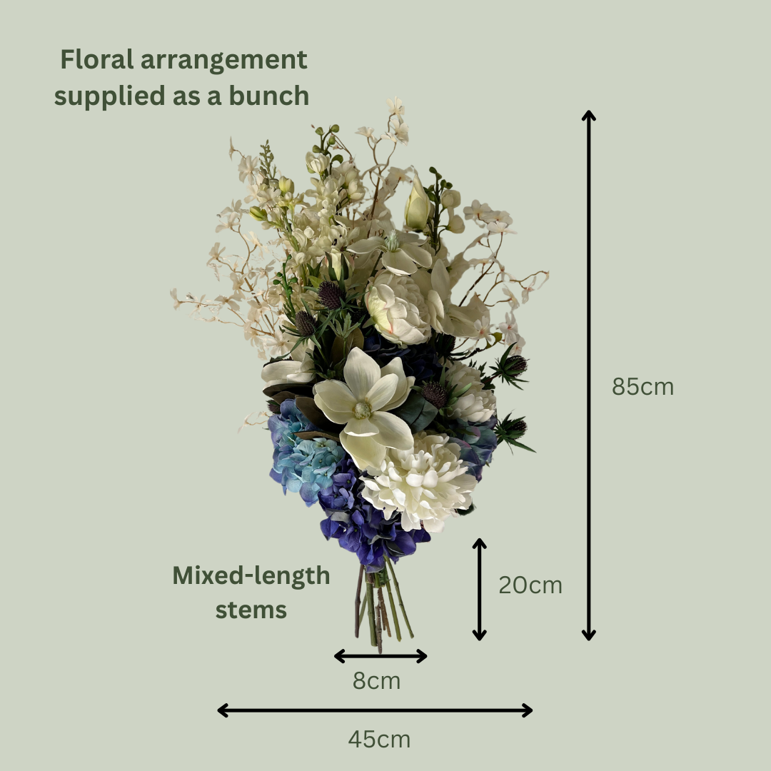 Artificial Floral Arrangement - Blues and Whites Bunch
