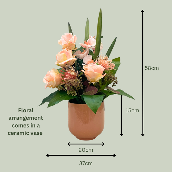 Artificial Floral Arrangement (Ex Rental) - Pink Ceramic #3