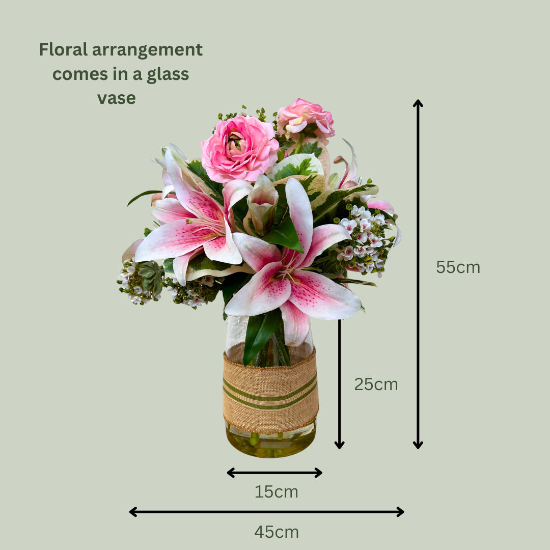 Artificial Floral Arrangement (Ex Rental) Light Pinks #2