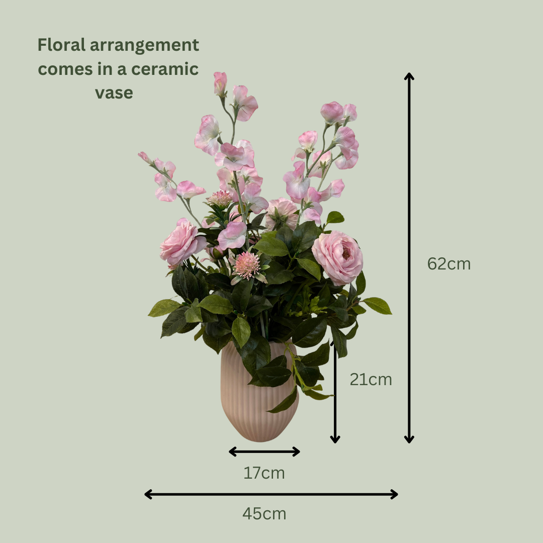 Artificial Floral Arrangement (Ex Rental) Light Pinks Ceramic #1