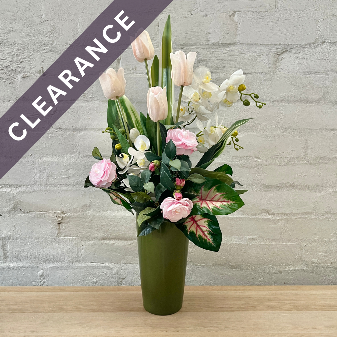 Artificial Floral Arrangement (Ex Rental) Light Pinks Ceramic