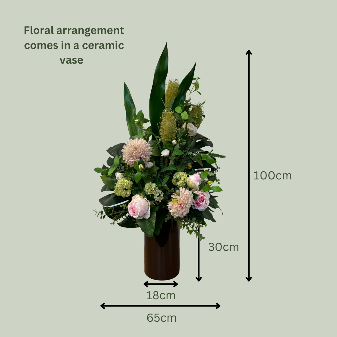 Artificial Floral Arrangement (Ex Rental) Light Pinks Ceramic
