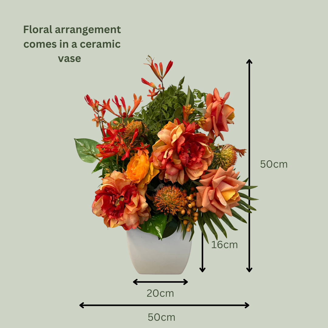 Artificial Floral Arrangement (Ex Rental) Oranges Ceramic