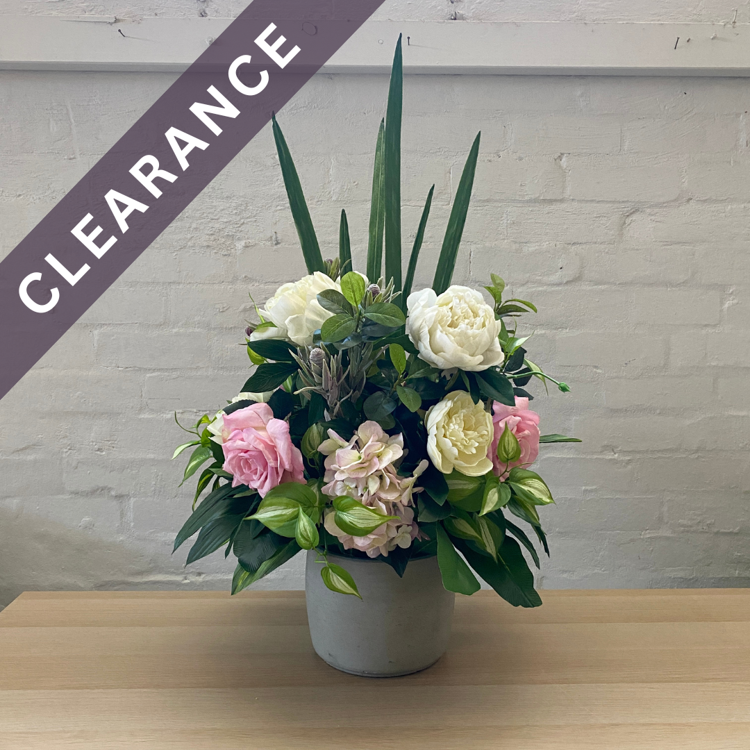 Artificial Floral Arrangement (Ex Rental) Pinks and Whites Ceramic #4