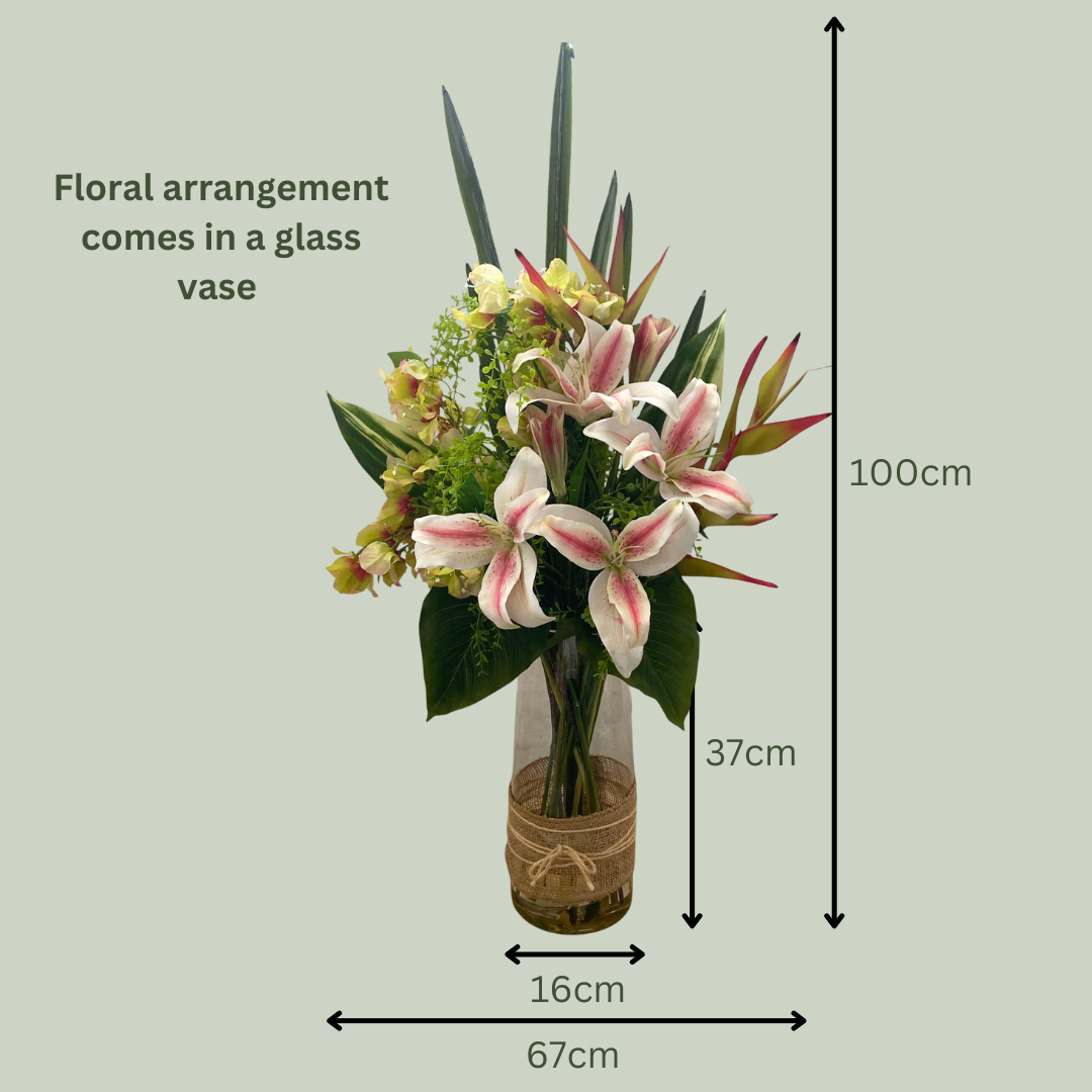 Artificial Floral Arrangement (Ex Rental) Pinks and Whites