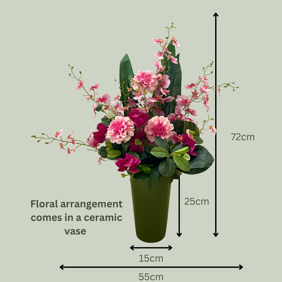 Artificial Floral Arrangement (Ex Rental) Pinks Ceramic