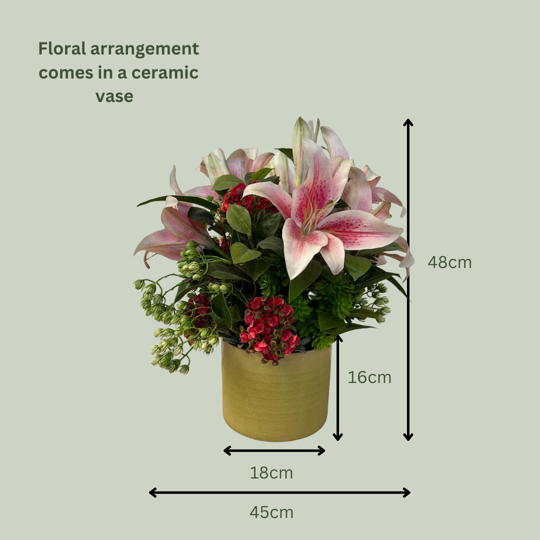Artificial Floral Arrangement (Ex Rental) Pinks Ceramic #7