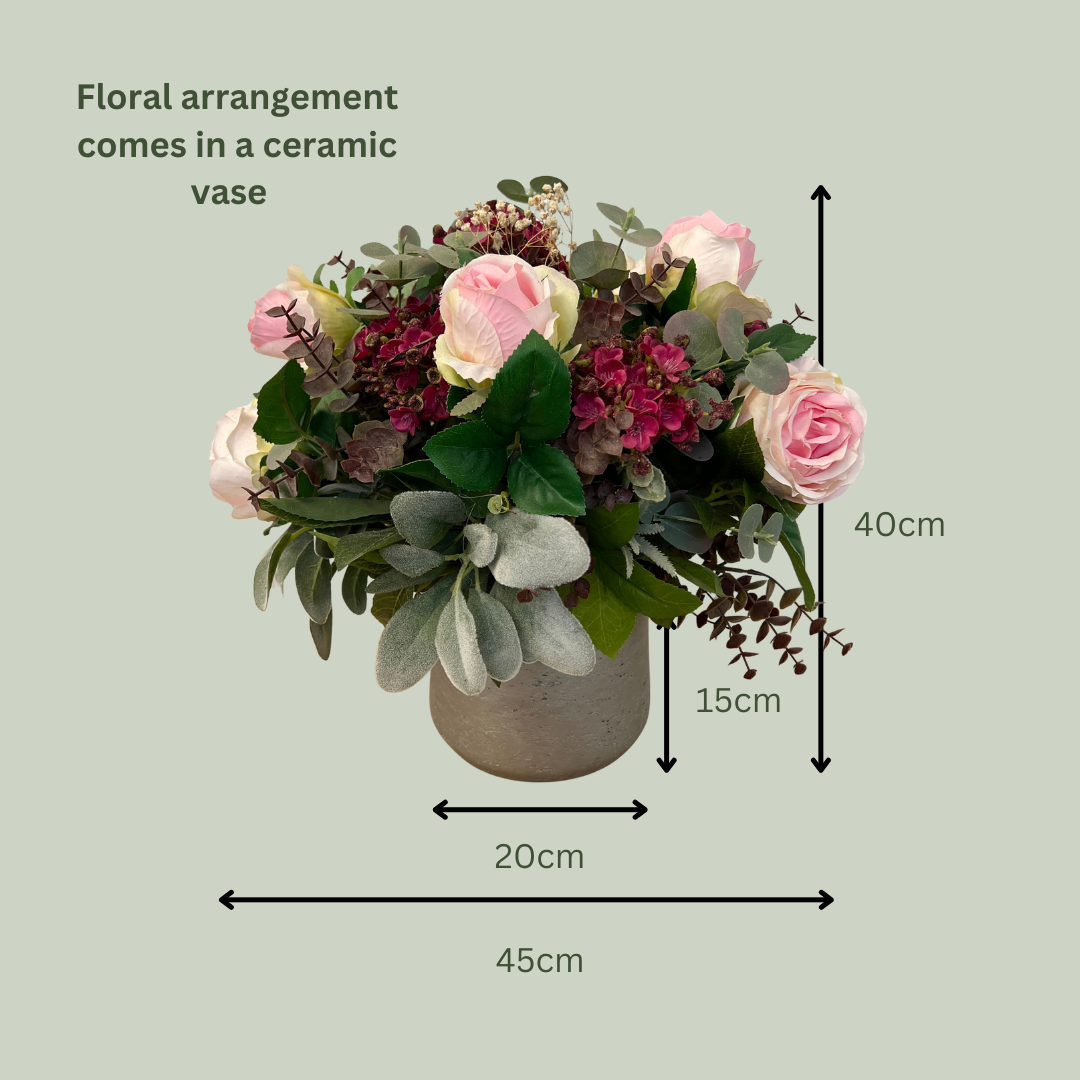 Artificial Floral Arrangement (Ex Rental) Pinks Ceramic #5