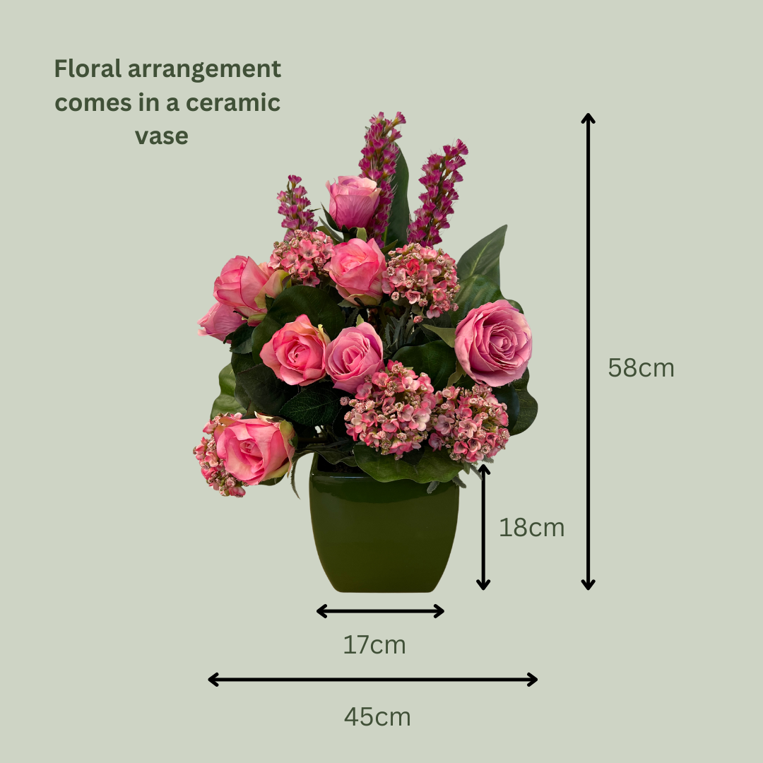 Artificial Floral Arrangement (Ex Rental) Pinks Ceramic #6
