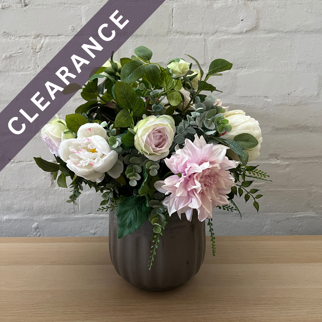 Artificial Floral Arrangement (Ex Rental) Pinks and Whites Ceramic #1