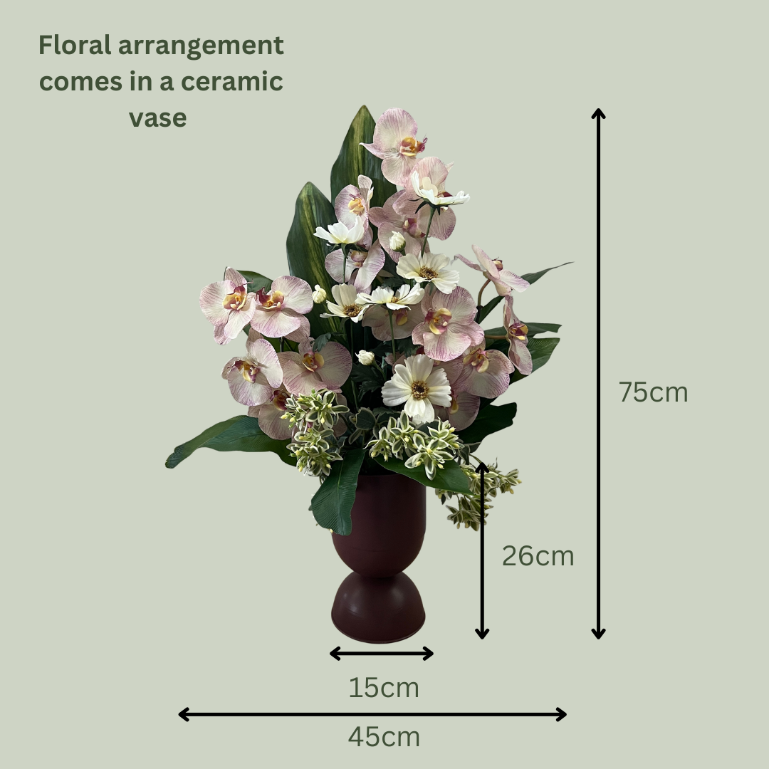 Artificial Floral Arrangement (Ex Rental) Pinks and Whites Ceramic #2