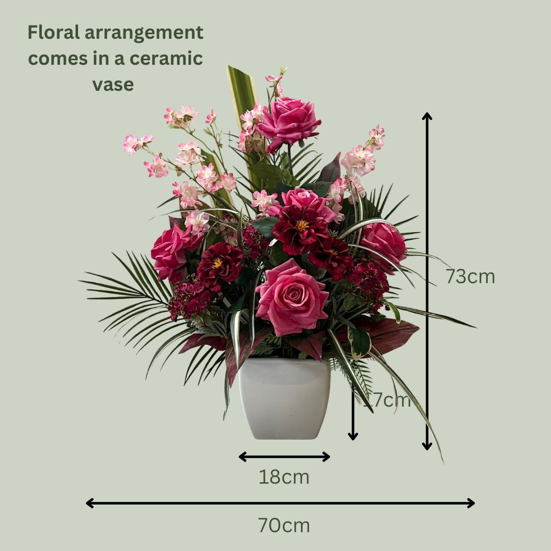 Artificial Floral Arrangement (Ex Rental) Pinks Ceramic #1