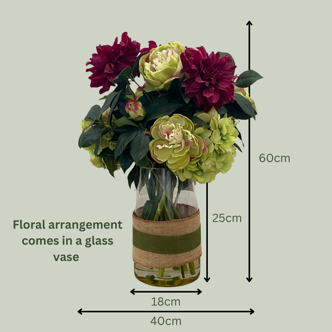 Artificial Floral Arrangement (Ex Rental) Purples and Greens