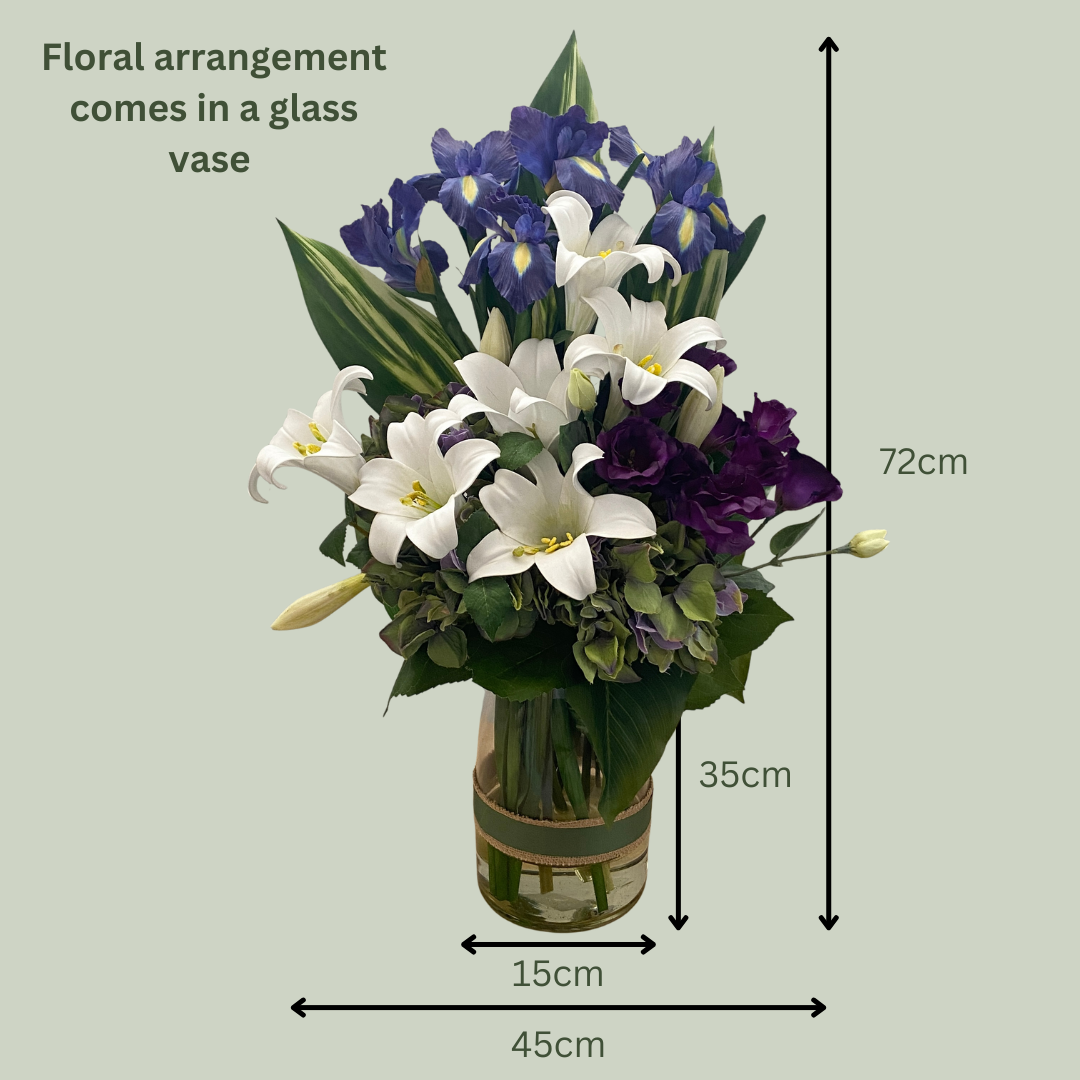 Artificial Floral Arrangement (Ex Rental) Purples and Whites #2