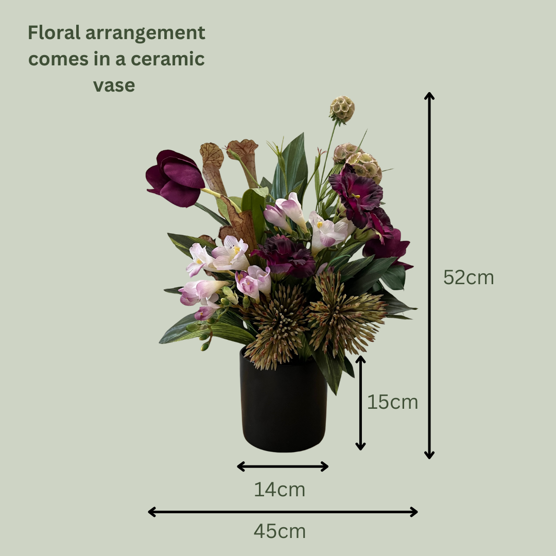 Artificial Floral Arrangement (Ex Rental) Purples Ceramic