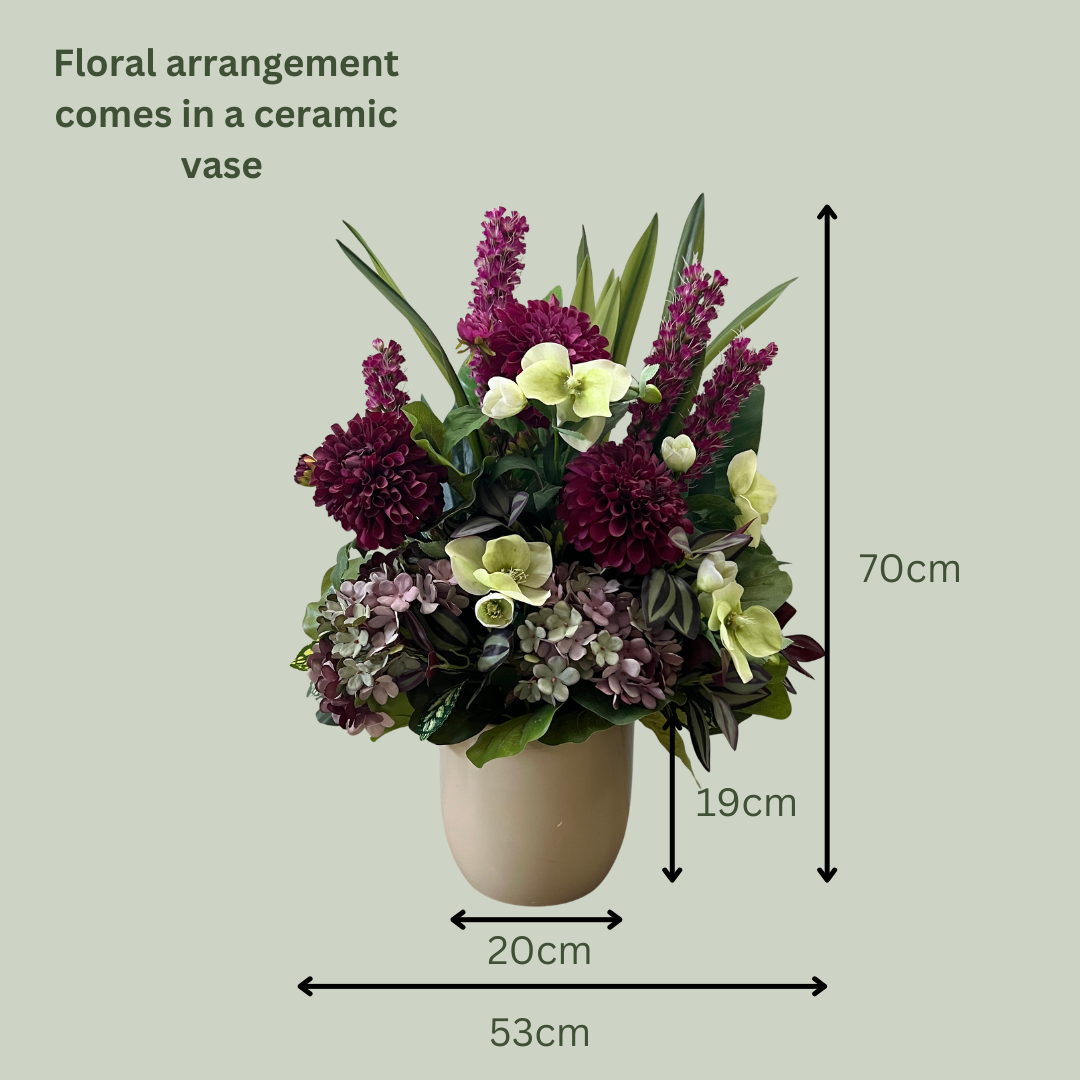 Artificial Floral Arrangement (Ex Rental) Purples Ceramic #3