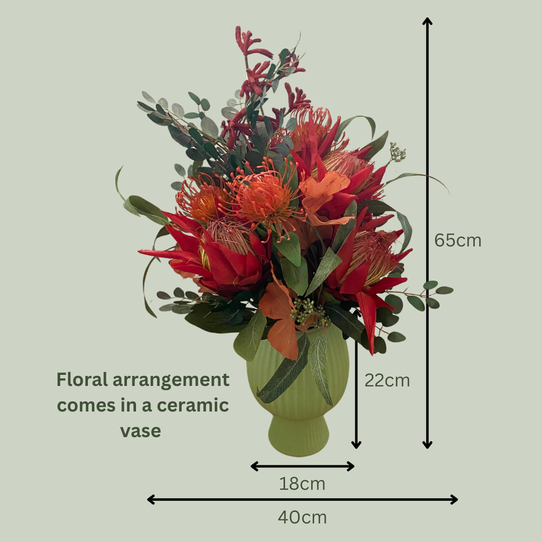 Artificial Floral Arrangement (Ex Rental) Reds Ceramic
