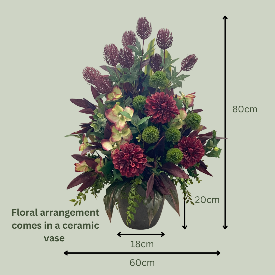 Artificial Floral Arrangement (Ex Rental) Reds and Greens Ceramic #3