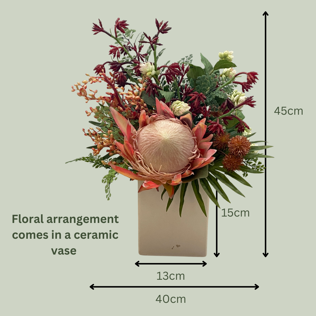 Artificial Floral Arrangement (Ex Rental) Reds and Pinks Ceramic