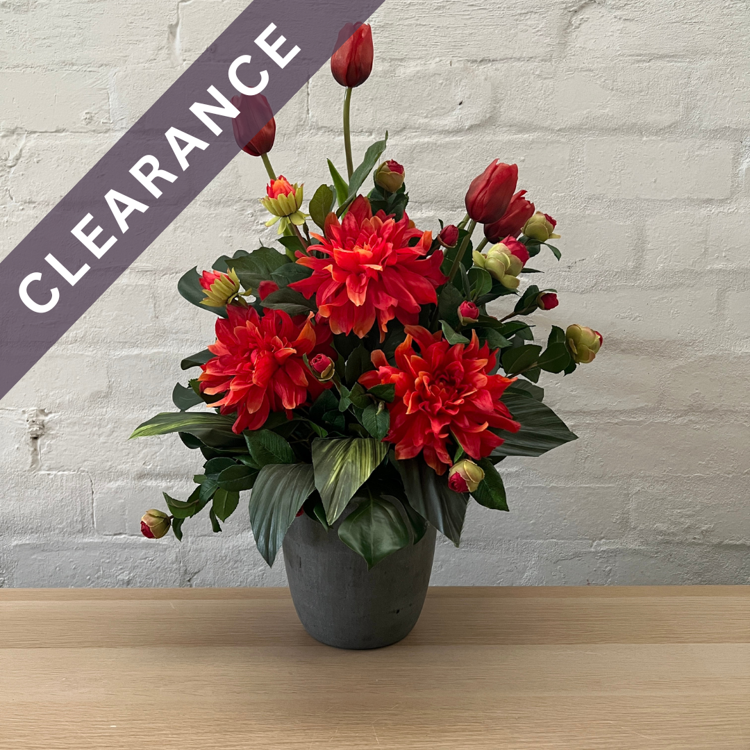Artificial Floral Arrangement (Ex Rental) Reds Ceramic #3