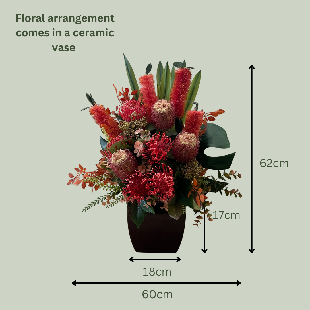 Artificial Floral Arrangement (Ex Rental) Reds Ceramic #4