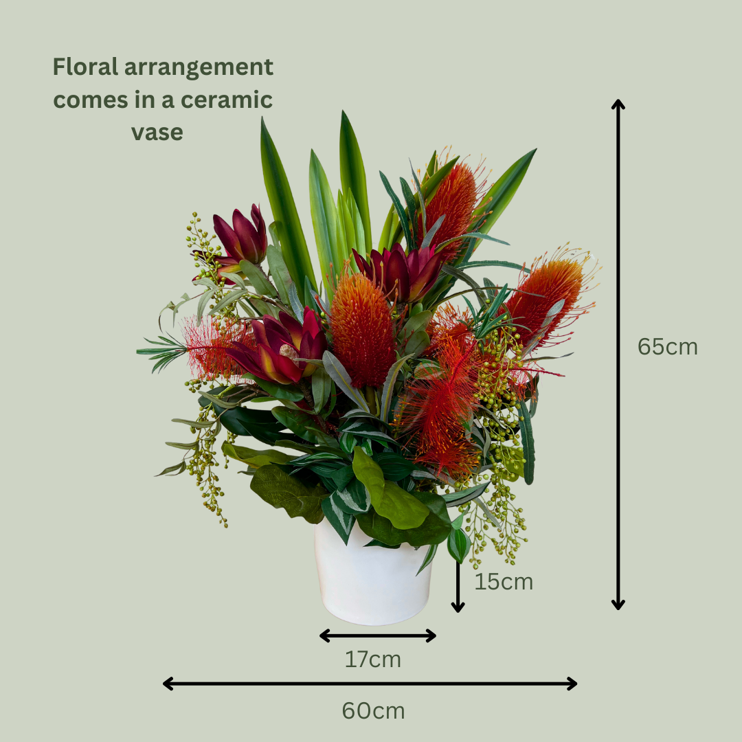 Artificial Floral Arrangement (Ex Rental) Reds Ceramic #4